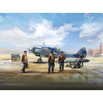 ICM 1:48 Bristol Beaufort Mk.IA with RAF Pilots & Ground Staff Figures Plastic Model Kit