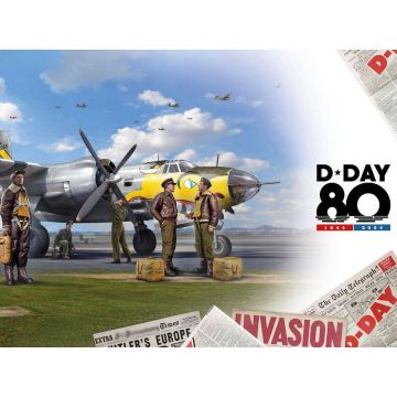 ICM 1:48 B-26B Marauder Bomber with USAAF Pilots & Ground Personnel Figures Plastic Model Kit