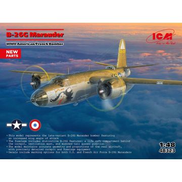 ICM 1:48 B-26G Marauder WWII American/French Bomber Plastic Model Kit