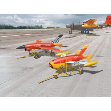 ICM 1:48 U.S. Aerial Target Drones (Set of 2 Drones & 2 Trailers) Plastic Model Kit