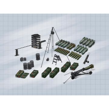 ICM 1:48 Luftwaffe Airfield Equipment (Diorama Accessories) Plastic Model Kit