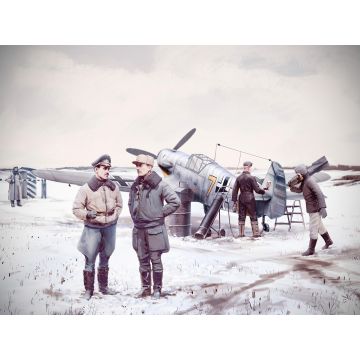 ICM 1:48 Bf 109F-4 with German Luftwaffe Personnel (5 Figures) Plastic Model Kit