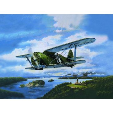 ICM 1:72 I-153 "Chaika" WWII Soviet Biplane Fighter Plastic Model Kit