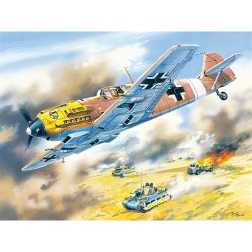 ICM 1:72 Messerschmitt Bf 109E-7/Trop WWII German Fighter Plane Plastic Model Kit