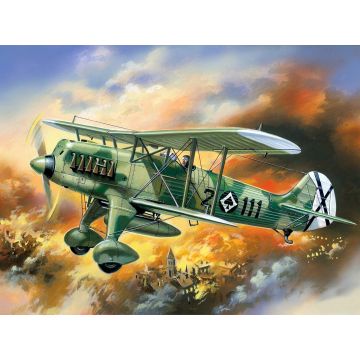 ICM 1:72 Heinkel He 51B-1 Spanish Air Force Biplane Fighter Plastic Model Kit