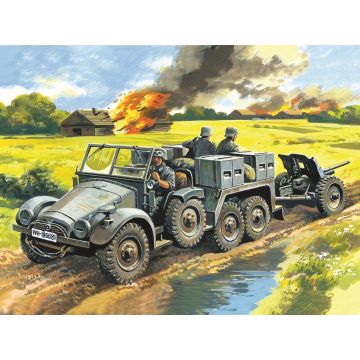 ICM 1:72 Krupp L2H143 Kfz.69 with Pak 36 German Artillery Tractor Plastic Model Kit