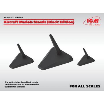 ICM  Aircraft Models Stands (Set of 3 - Black Edition) Plastic Model Kit