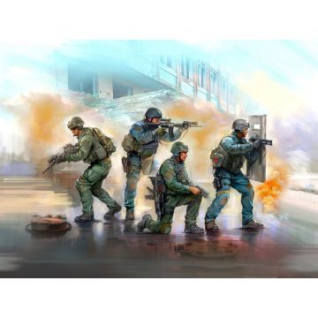 ICM 1:24 S.W.A.T. Team with 4 Figures Plastic Model Kit