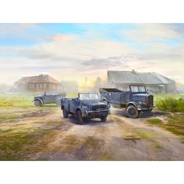 ICM 1:35 Wehrmacht Off-Road Cars Kfz.1 / Horch 108 Typ 40 / L1500A (Set of 3) Plastic Model Kit