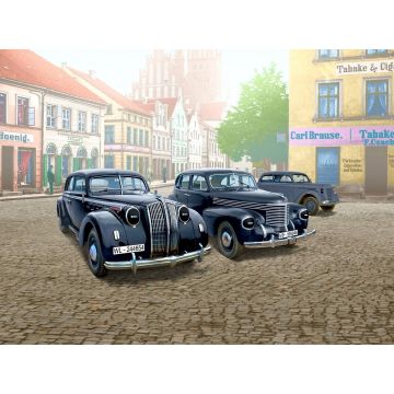 ICM 1:35 Wehrmacht Personnel Cars Kadett K38 Saloon / Kapitan Saloon / Admiral Saloon (Set of 3) Plastic Model Kit