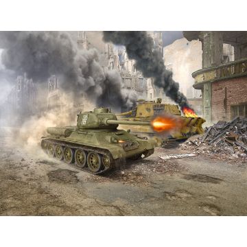 ICM 1:35 Battle of Berlin Set (April 1945) with T-34-85 & King Tiger Tanks Plastic Model Kit