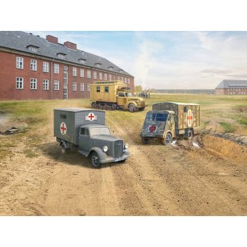 ICM 1:35 Sankas WWII Wehrmacht Ambulance Trucks (Set of 3) Plastic Model Kit