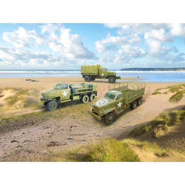 ICM 1:35 WWII U.S. Military Vehicles G7117 / Studebaker US6-U3 / Studebaker US6-U5 (Set of 3 Trucks) Plastic Model Kit