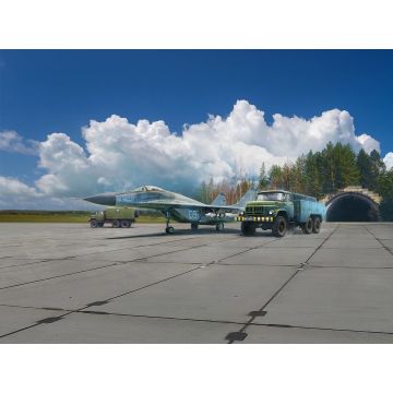 ICM 1:72 Soviet Military Airfield 1980s Set (MiG-29 / APA-50M / ZiL-131 / Airfield Plates) Plastic Model Kit