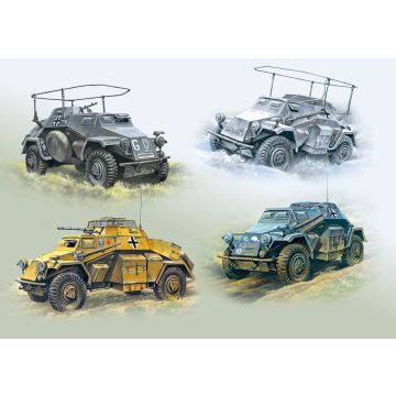 ICM 1:72 Wehrmacht Light Armoured Vehicles Set Plastic Model Kit