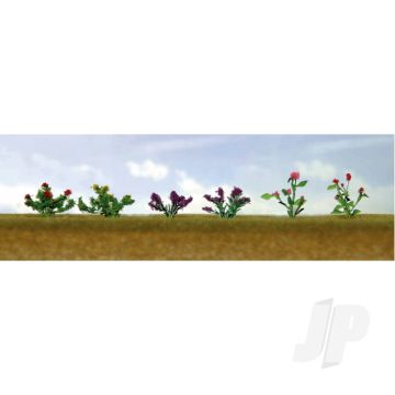JTT 95557 Assorted Flower Plants 1, HO-Scale, (12 pack) For Scenic Diorama Model Trains