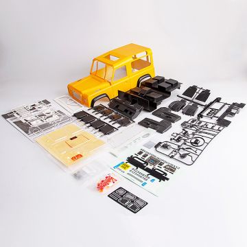 Killerbody 1/10 RC Car Land Rover Defender LR90 Hard Body Shell Set - Yellow