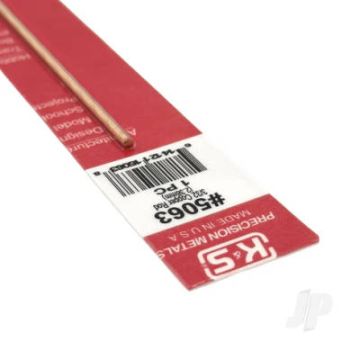 K&S 5063 Copper Rod 3/32" x 12" (1 pc)