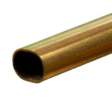 K&S 5094 Small Brass Oval Tube  .014" x 12" (1 pc)