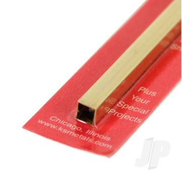 K&S 8155 Square Brass Tube 1/4"  x 12" x .014" (1 pcs)