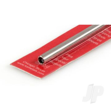K&S 87115 Round Stainless Steel Tube 1/4"  x 12" x .030"/22ga. (1 pcs)