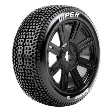 Louise RC B-Viper 1/8 Super Soft (17mm Hex) Wheels & Tyres (Pair)