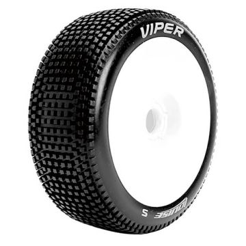 Louise RC B-Viper 1/8 Super Soft (17mm Hex) Wheels & Tyres (Pair)