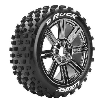 Louise RC B-Rock 1/8 Soft (17mm Hex) Wheels & Tyres (Pair)