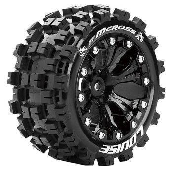 Louise RC ST-Mcross 1/10 Soft GP Jato 2WD Front (Bearing) Wheels & Tyres (Pair)