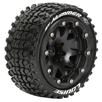 Louise RC ST-Hummer 1/10 Soft Beadlock 0 ET (12mm Hex) Wheels & Tyres (Pair)
