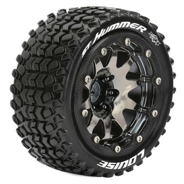 Louise RC ST-Hummer 1/10 Soft Beadlock 0 ET (12mm Hex) Wheels & Tyres (Pair)