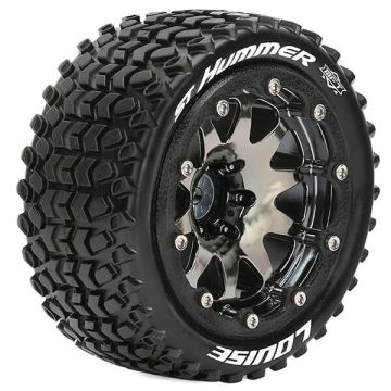 Louise RC ST-Hummer 1/10 Soft Beadlock 1/2 ET (12mm Hex) Wheels & Tyres (Pair)