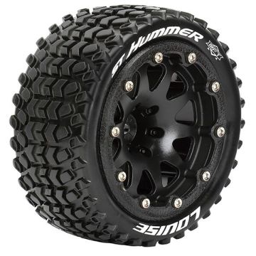 Louise RC ST-Hummer 1/10 Soft Beadlock 1/2 ET (12mm Hex) Wheels & Tyres (Pair)