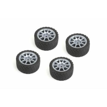 Louise RC Rally Tyres And Wheels 10 Spoke Gray +1mm (4pcs)