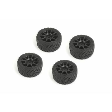 Louise RC Rally Tyres And Wheels 10 Spoke Black +1mm (4pcs)