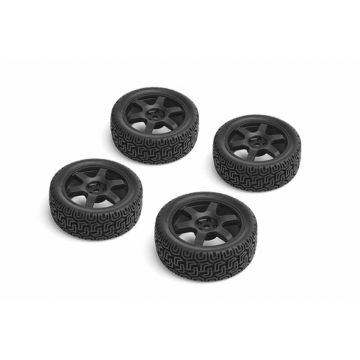 Louise RC 1/10 Rally Tyres 6 Spoke Wheel-Black/Et-0mm(4pcs)