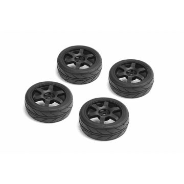 Louise RC 1/10 Road Tyres 6 Spoke Wheel-Black/Et-0mm(4pcs)
