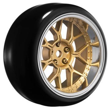 Louise RC 1/10 Drift 2,4,6,8mm Offset 14-Spoke Wheels Bronze With Tyres