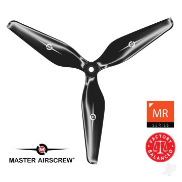 Master Airscrew 10x5 3MR 3-Blade Propeller (CW) Reverse/Pusher Black