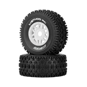 Method Geoform 1/8 SC Tyres On 17mm Hex White Wheels (Pair)