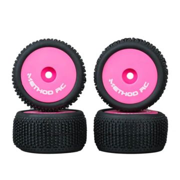 Method Nitragrip 1/24 Truck Tyres F/R On 7mm Hex Pink (4)