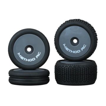 Method Nitragrip 1/24 Buggy Tyres F/R On 7mm Hex Grey (4)