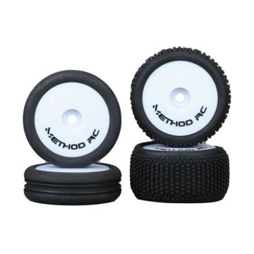 Method Nitragrip 1/24 Buggy Tyres F/R On 7mm Hex White (4)
