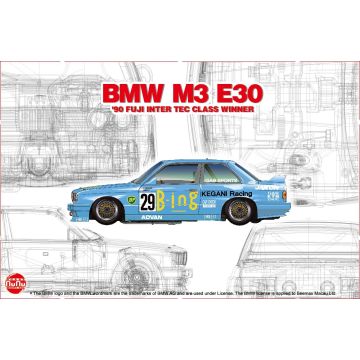 NuNu 1:24 BMW M3 E30 Jtc '1990 Intertec Class Winner Plastic Model Kit