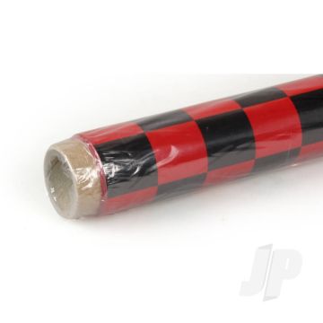 Oracover 2m Fun-3 Large Chequered Red/Black Covering for RC Model Planes