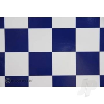 Oracover 2m Fun-5 White/Dark Blue Covering for RC Model Planes