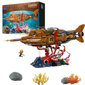 Pantasy The Nautilus Steampunk Submarine - 2552 pcs Brick Build Model Kit