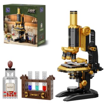 Pantasy Retro Microscope with Accessories Set - 1107 pcs Brick Build Model Kit