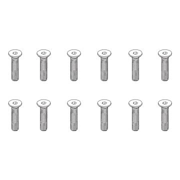 PD Racing Flat Head Hex Screw HM4*18 12pcs