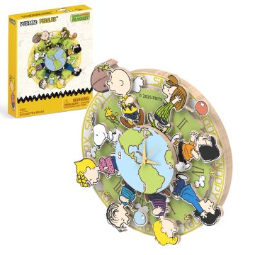 Puremind Peanuts™ Magnetic Around the World Wooden Clock Wooden Model Kit